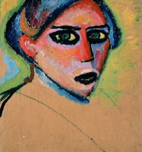 女性の頭、1911年（段ボールに油彩）